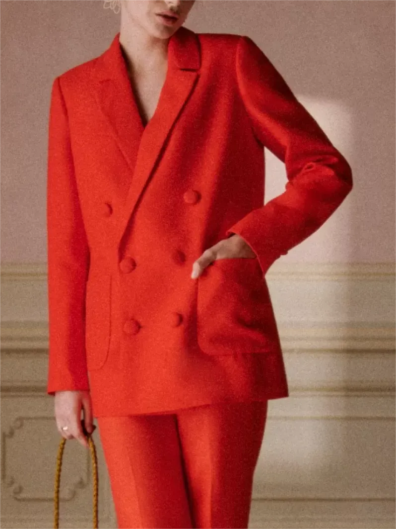 Red Single Breasted Blazer