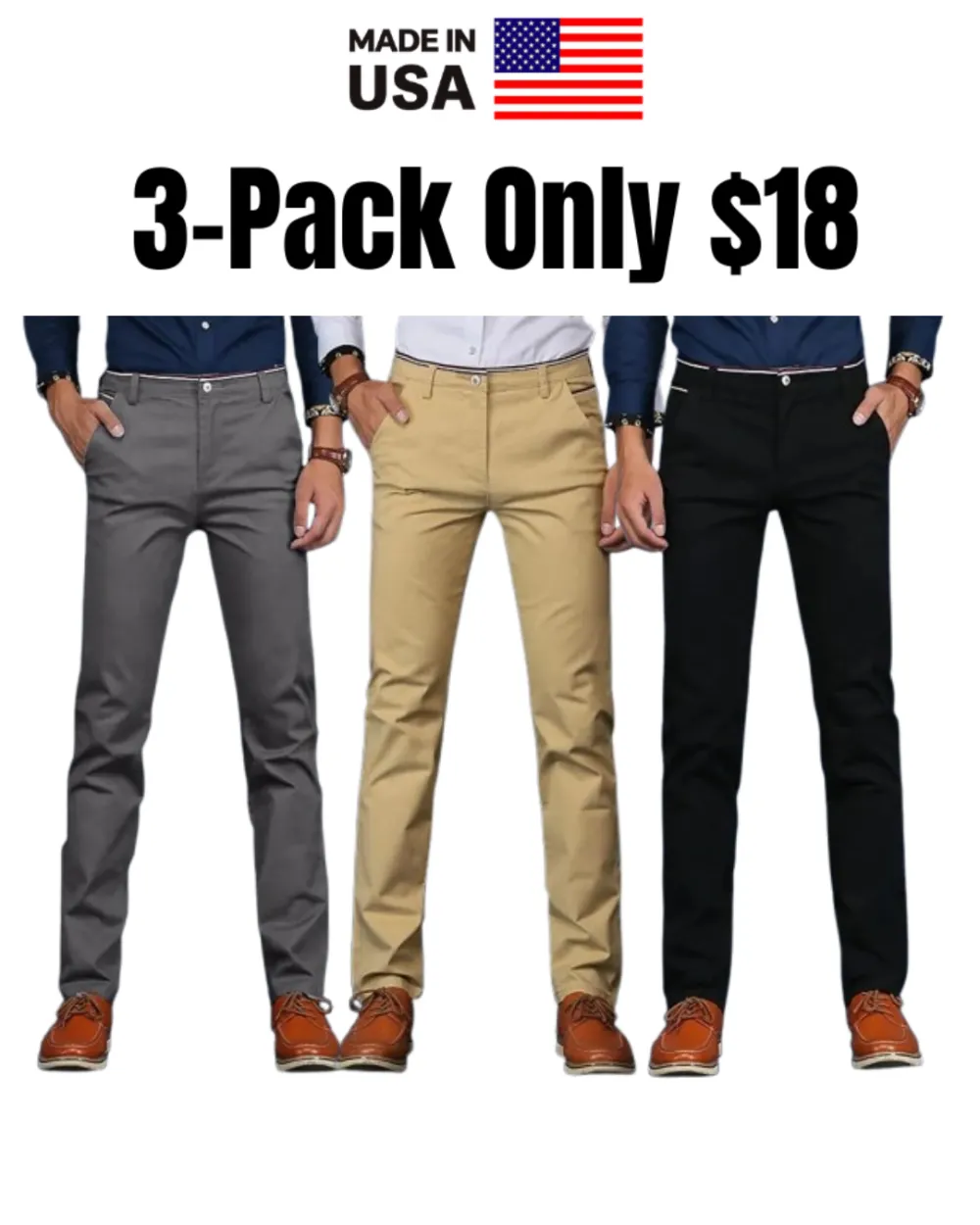 Men's Stretch Straight Leg Dress Chinos