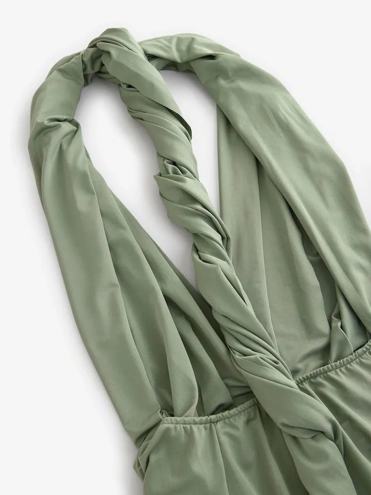 Olive Green Jersey Maxi Dress