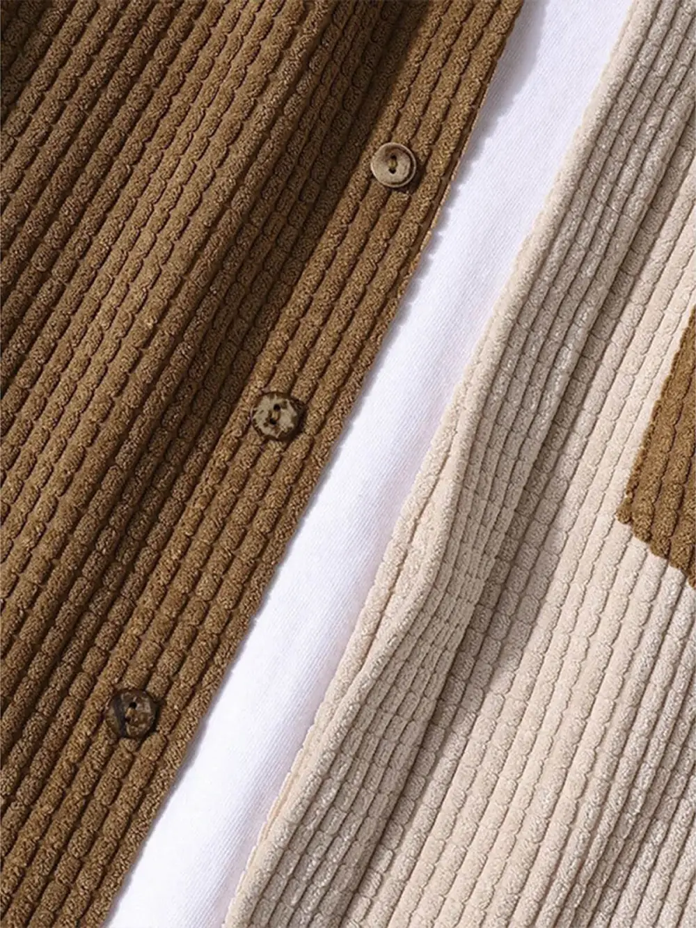Men'S Waffle Corduroy Casual Short Sleeve Shorts Set