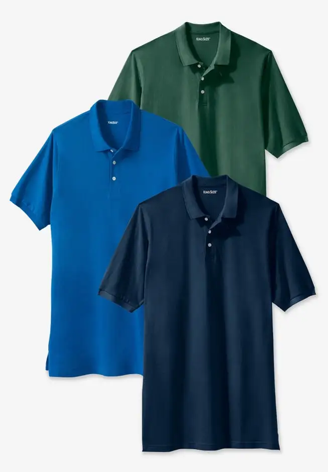3-Pack Longer-Length Cotton Polos