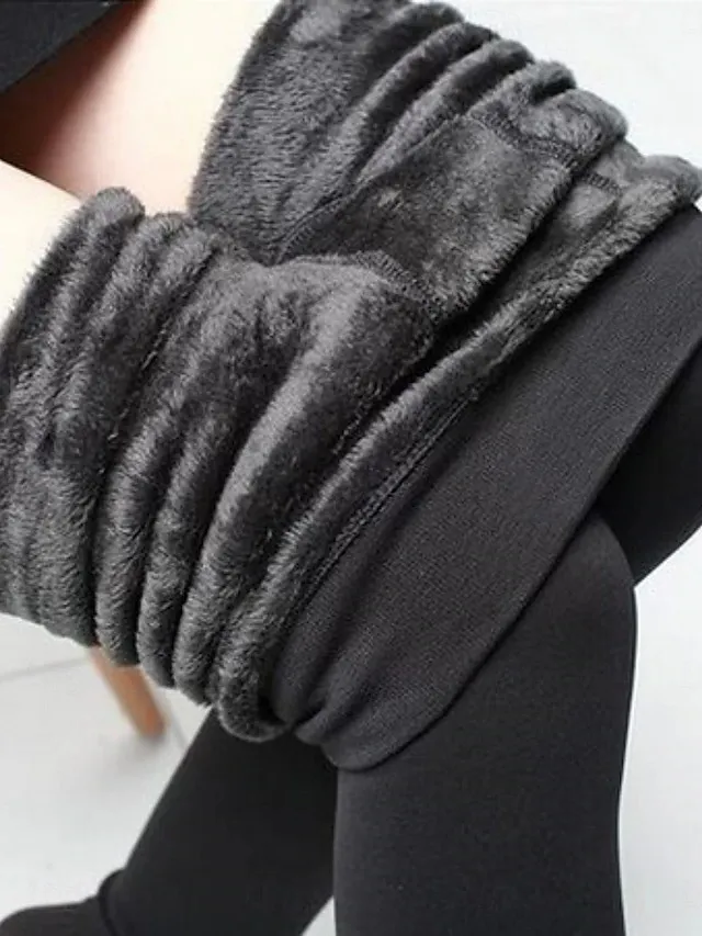 Women's High Waist High-Stretch Comfy Fleece Leggings