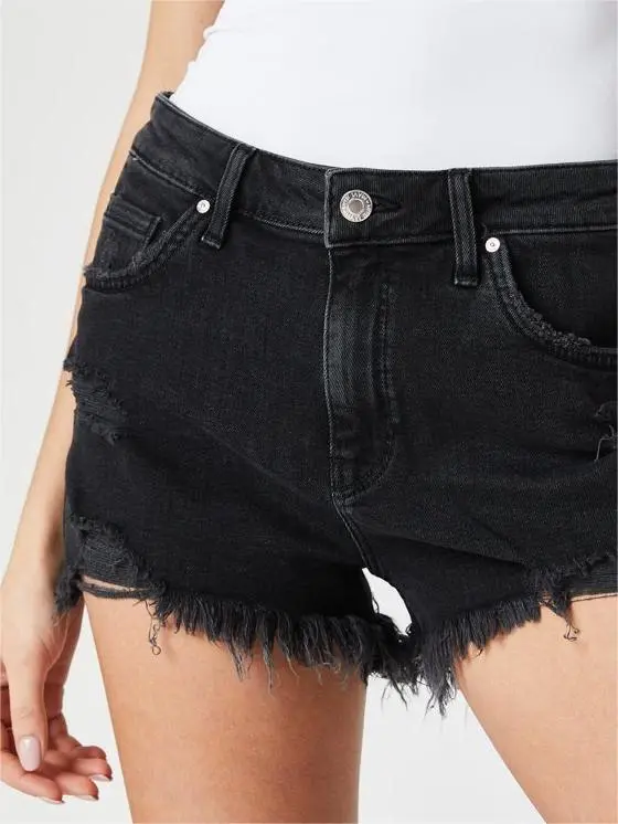 Non-Stretch Boyfriend Black Shorts