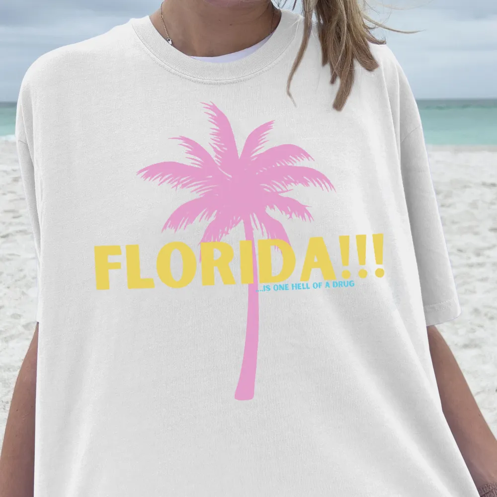 Florida Palm Tree Graphic Crew Neck Tee