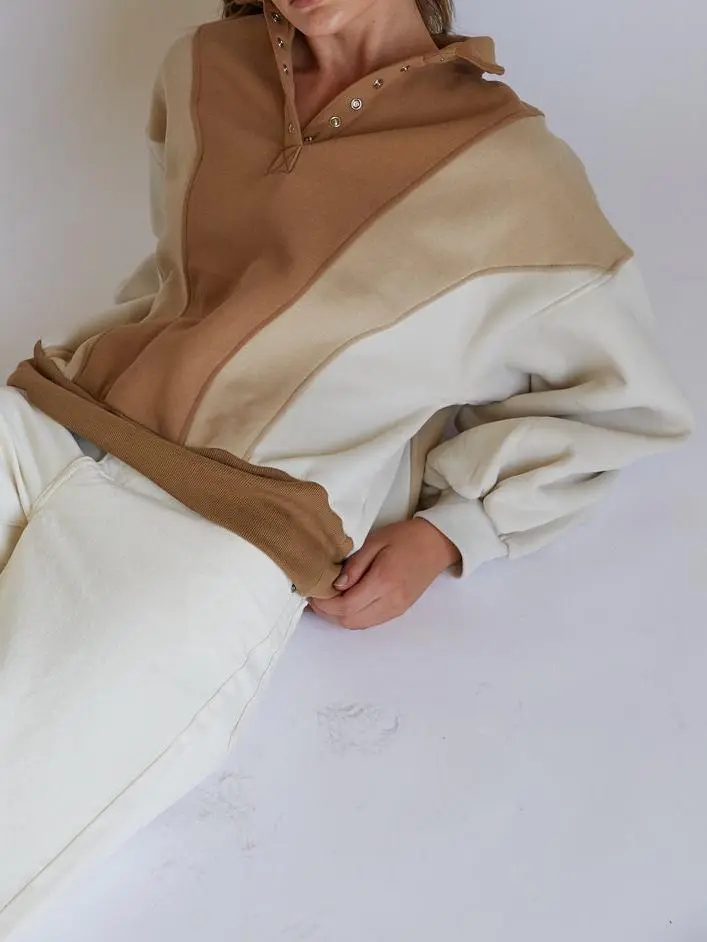 Ivy Quarter Button Pullover Sweatshirt