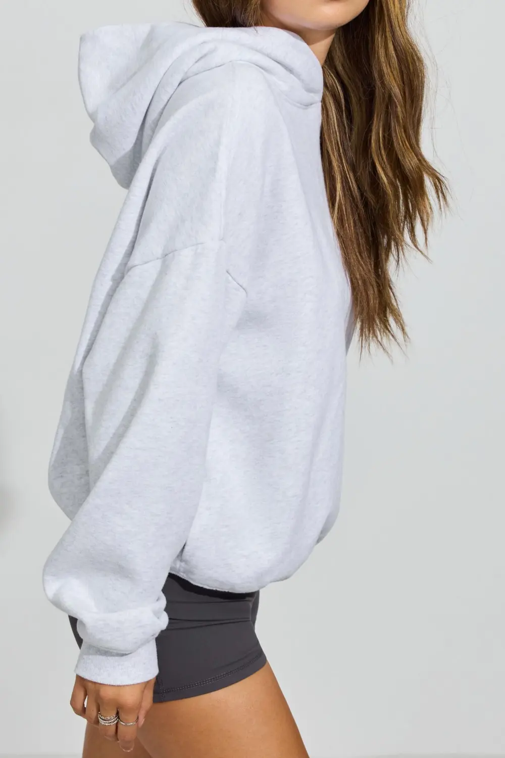 Grey Marled Oversized Hoodie