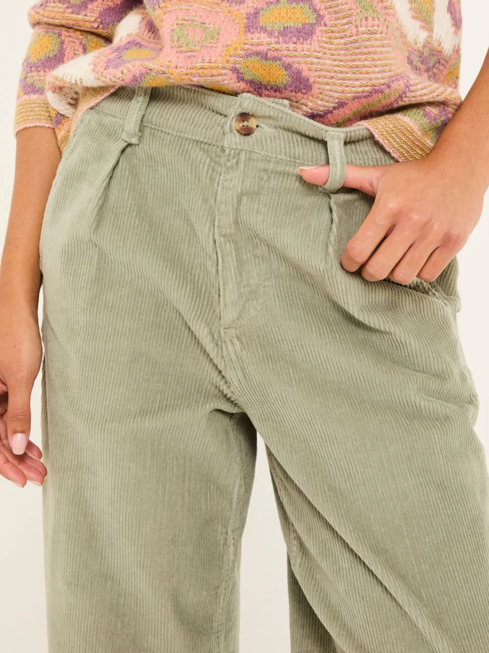 Light Green Cord Trousers