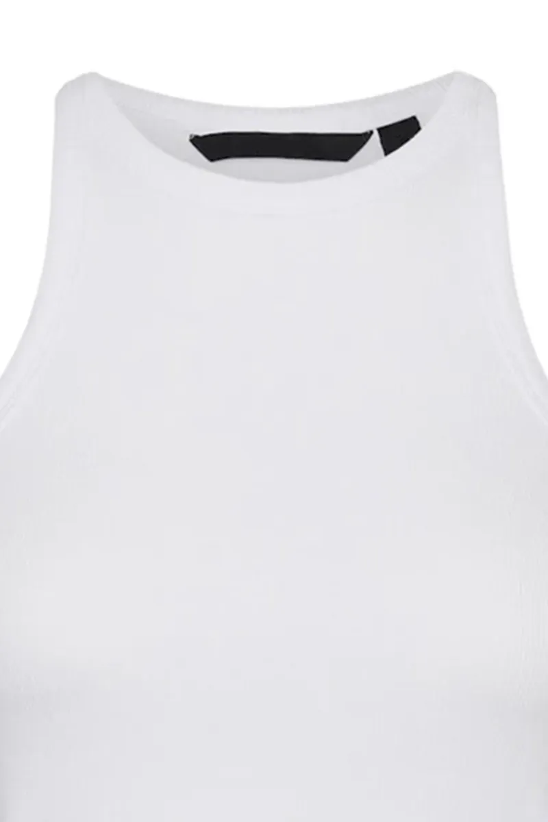 High Neck Ribbed Tank Tops