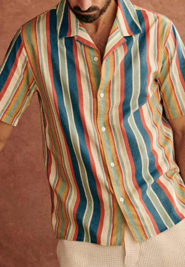 Shirt-Stripes Blue Green Red