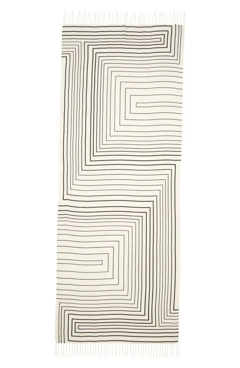 Printed Wool & Cashmere Wrap Scarf