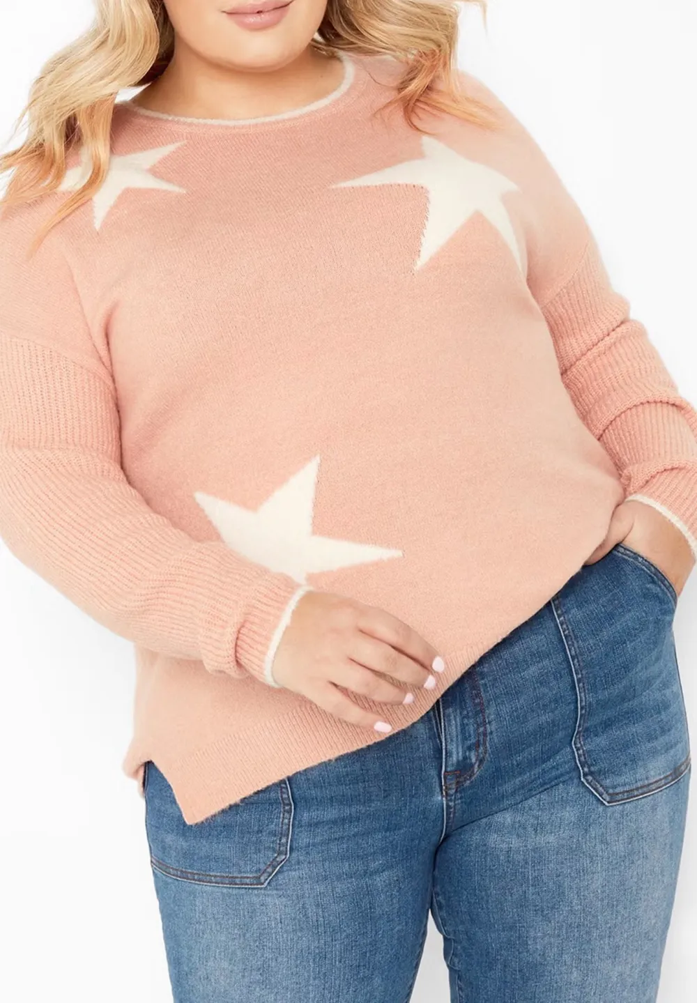 Color Blocking Star Sweater