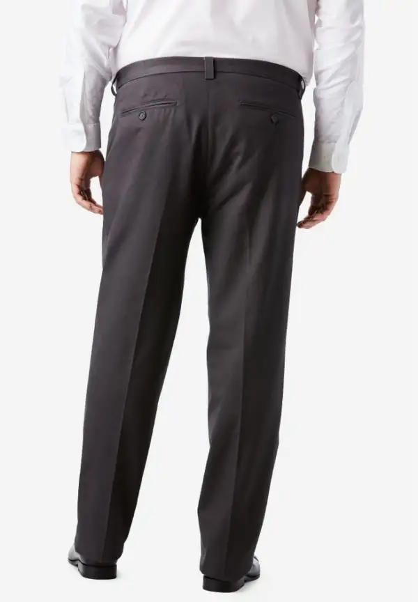 Classic Fit Wrinkle-Free Expandable Waist Pleat Front Pants
