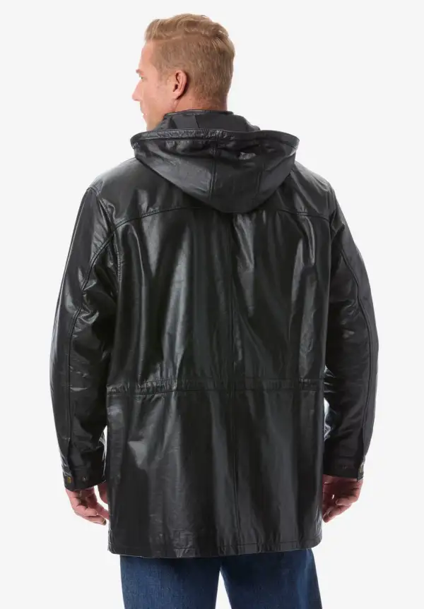 Hooded Leather Parka