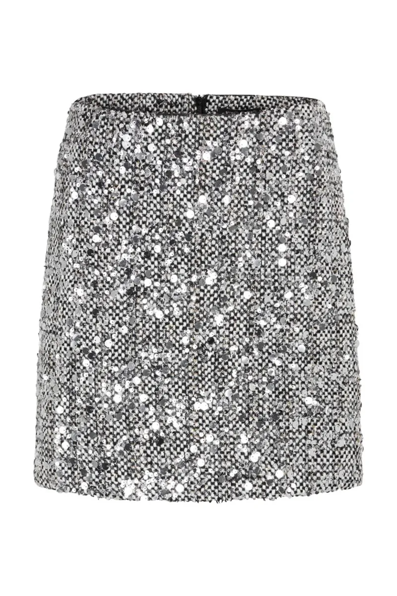 Sequin Decorated High Waist Mni Skirts