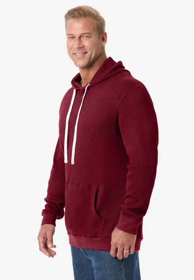 Waffle-Knit Thermal Hoodie