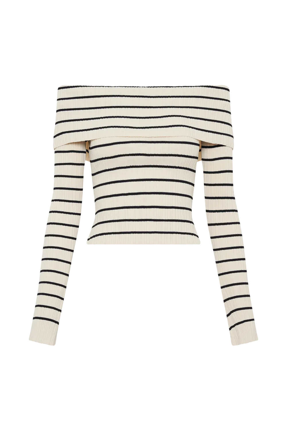 Striped Off Shoulder Knit Top