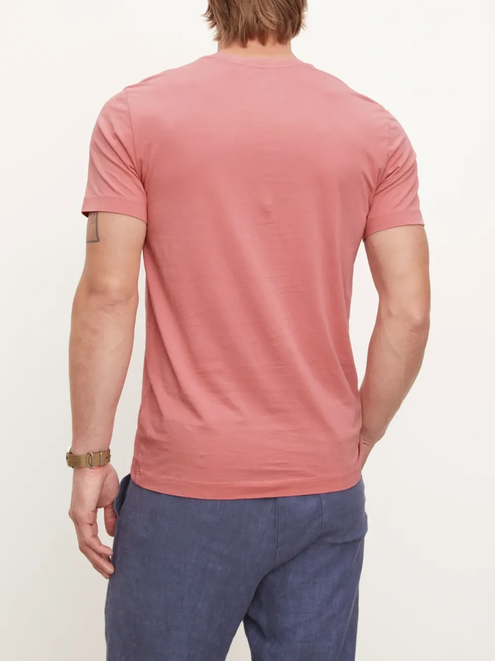 Men's Solid Round Neck Cotton T-Shirt
