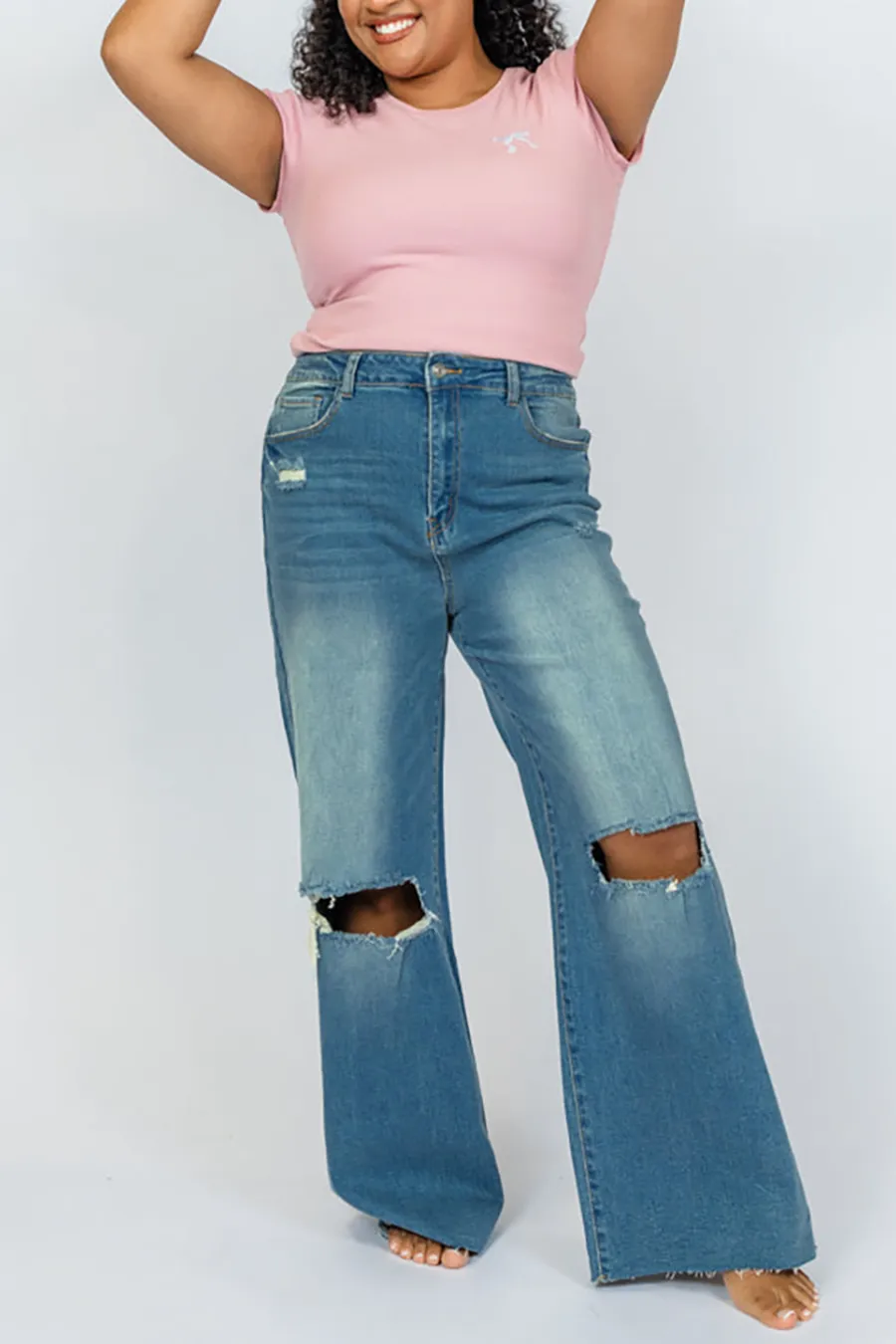 Medium Wash Wide Leg Jeans