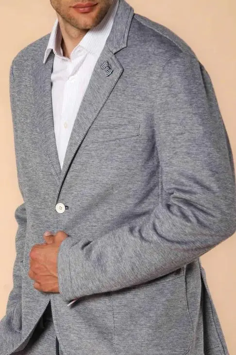 Men's Stylish Navy Blue Double-Faced Cotton Suit Jacket