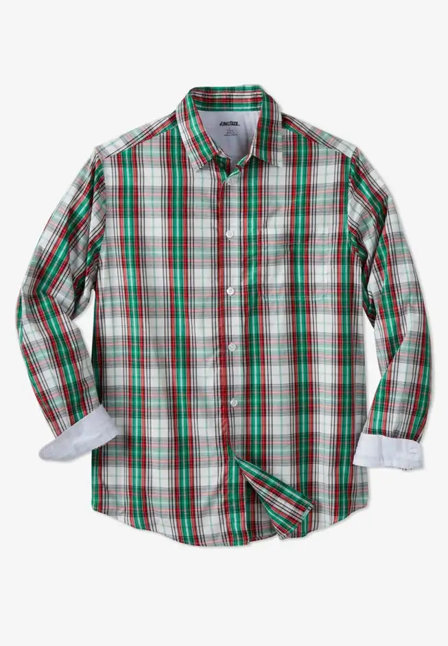 Long Sleeve Wrinkle-Free Plaid Shirt