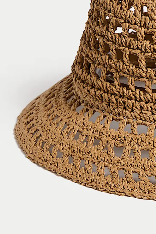 Criss-Cross Woven Straw Hat