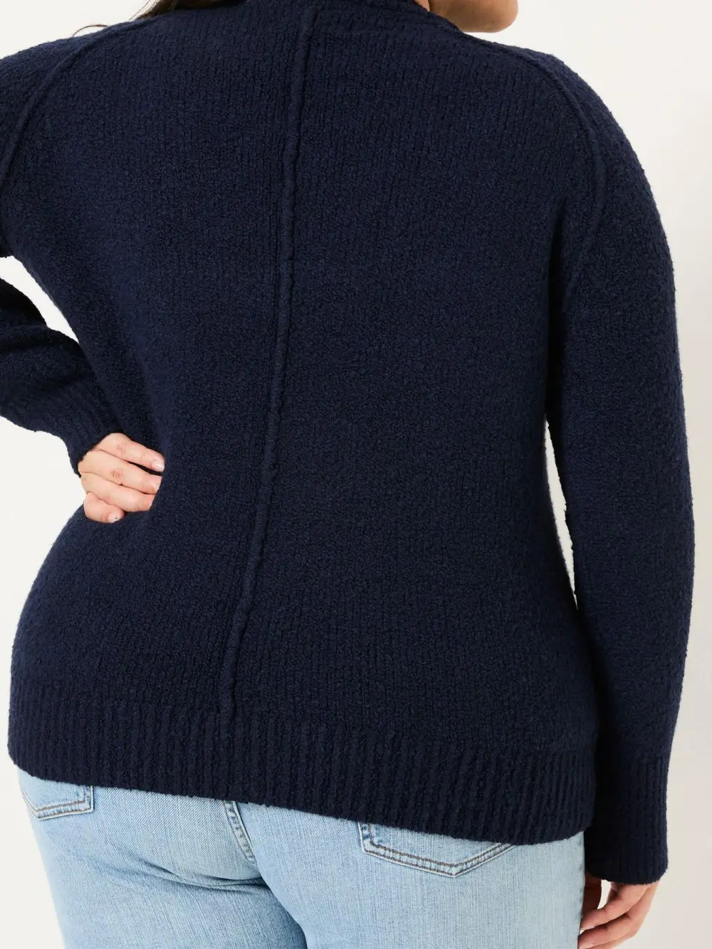 Navy Relaxed V-Neck Sweaters