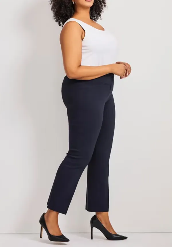 Solid Color Slanted Pocket Pants
