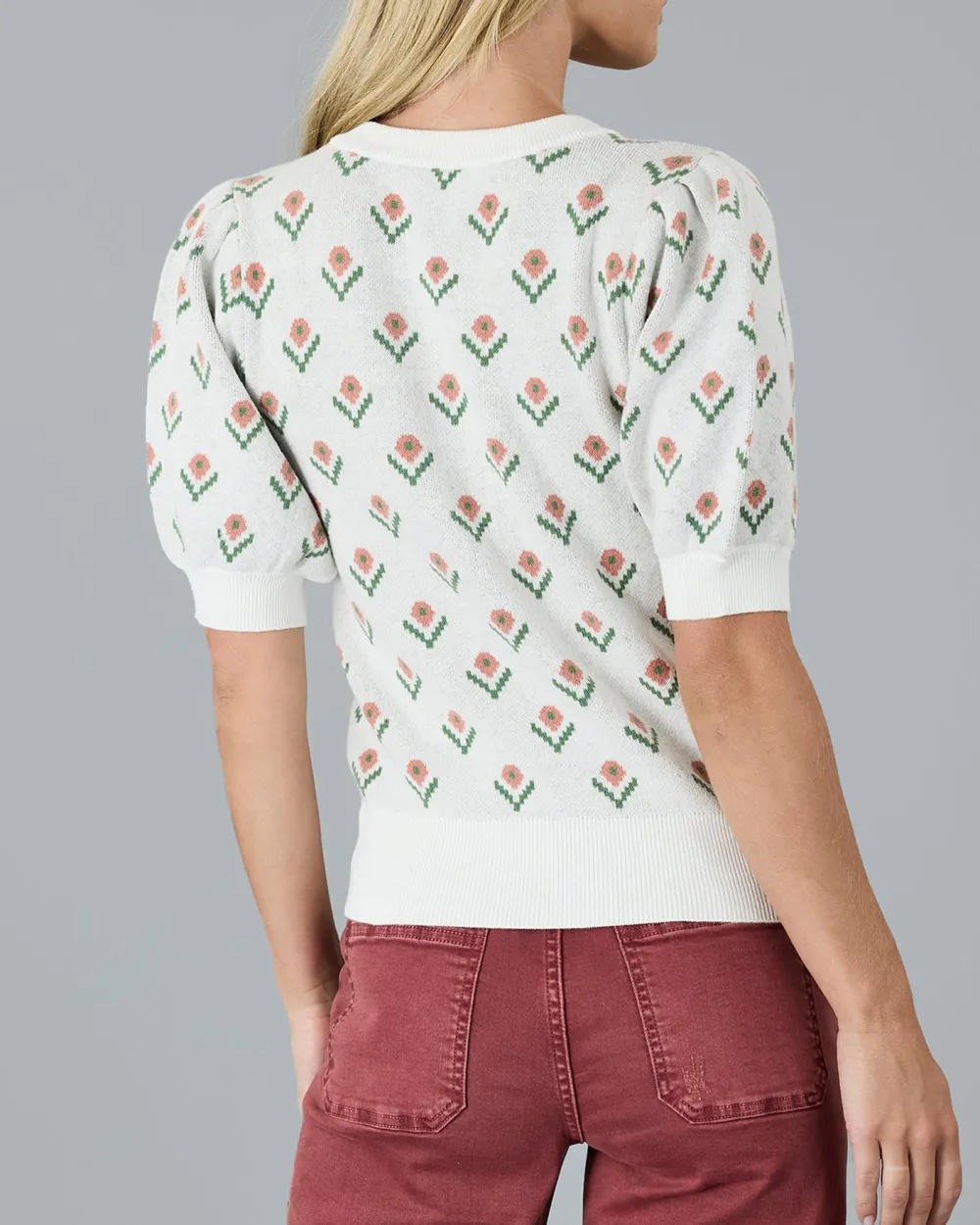 Floral Print V-Neck Pullover