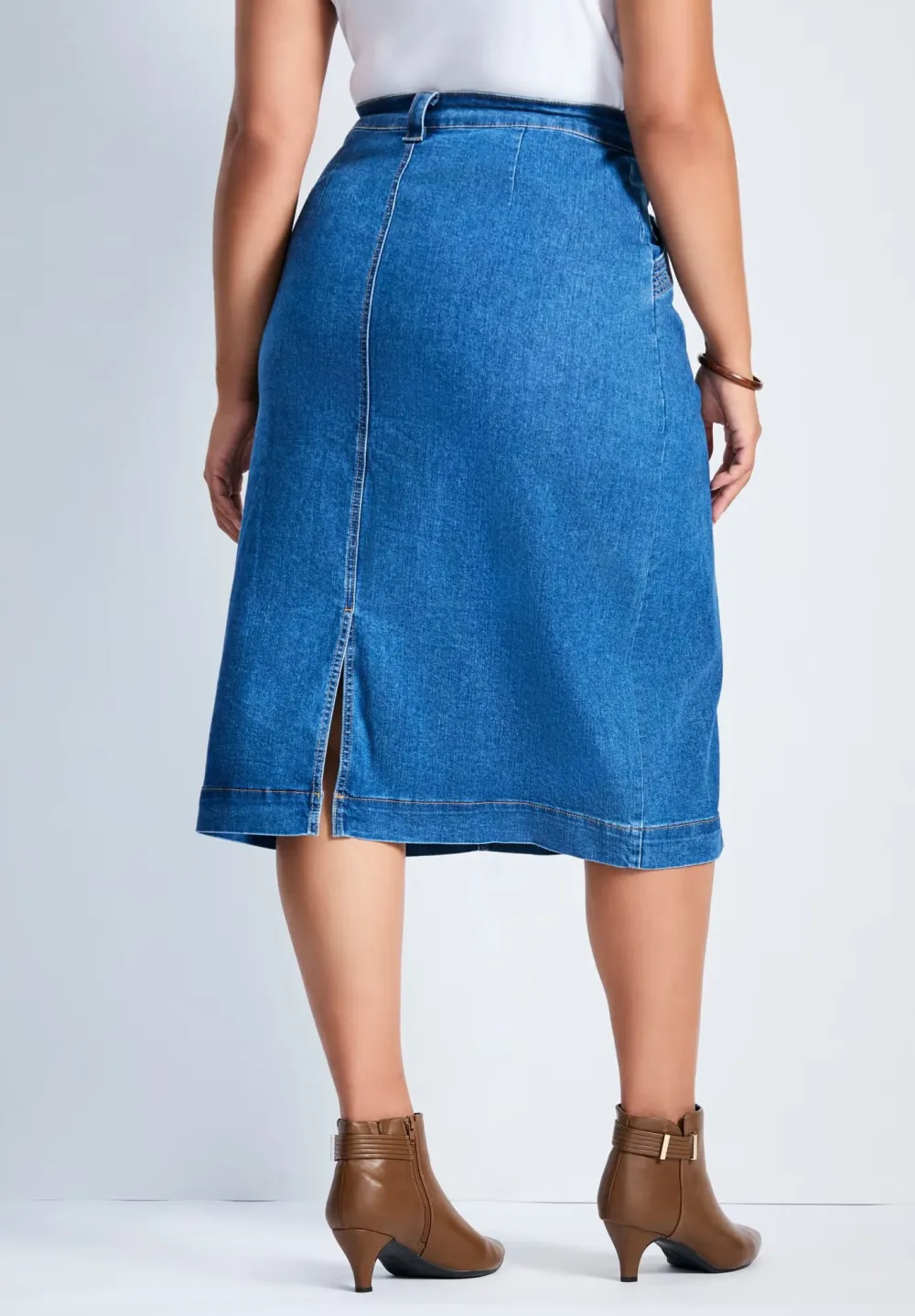Slit Denim Short Skirt