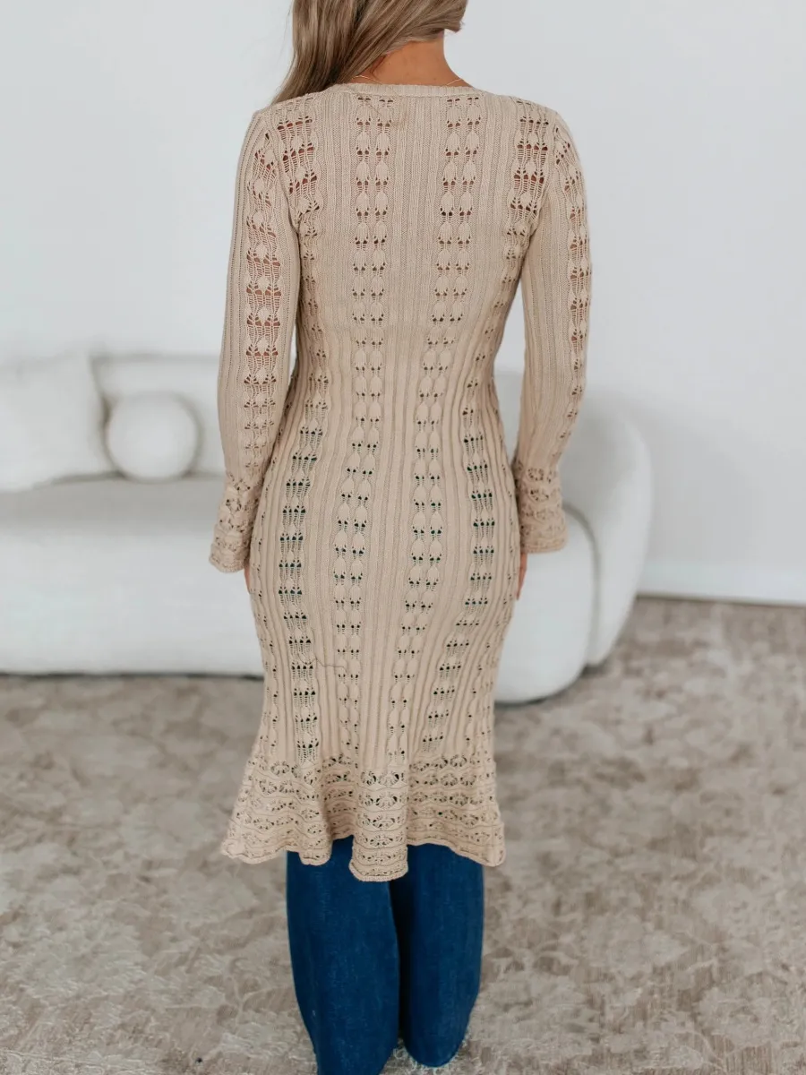 Flare Sleeve Crochet Cardigan