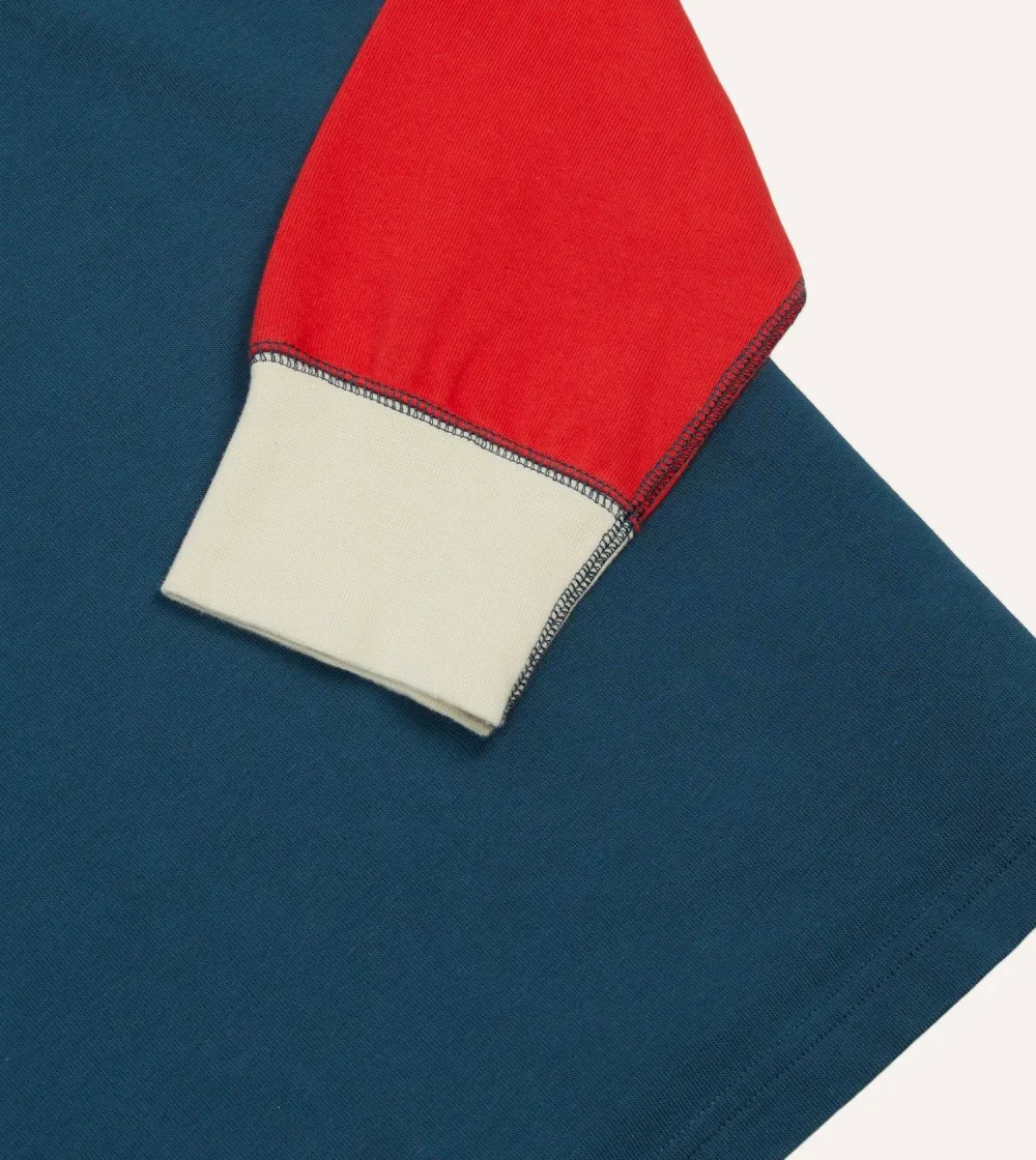 Multicolor Colourblock Cotton Rugby Sweatshirts