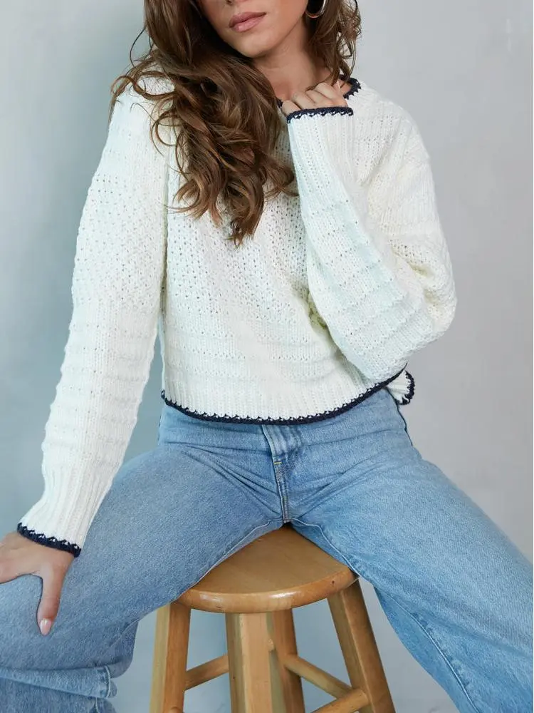 Liz Cropped Knit Sweater