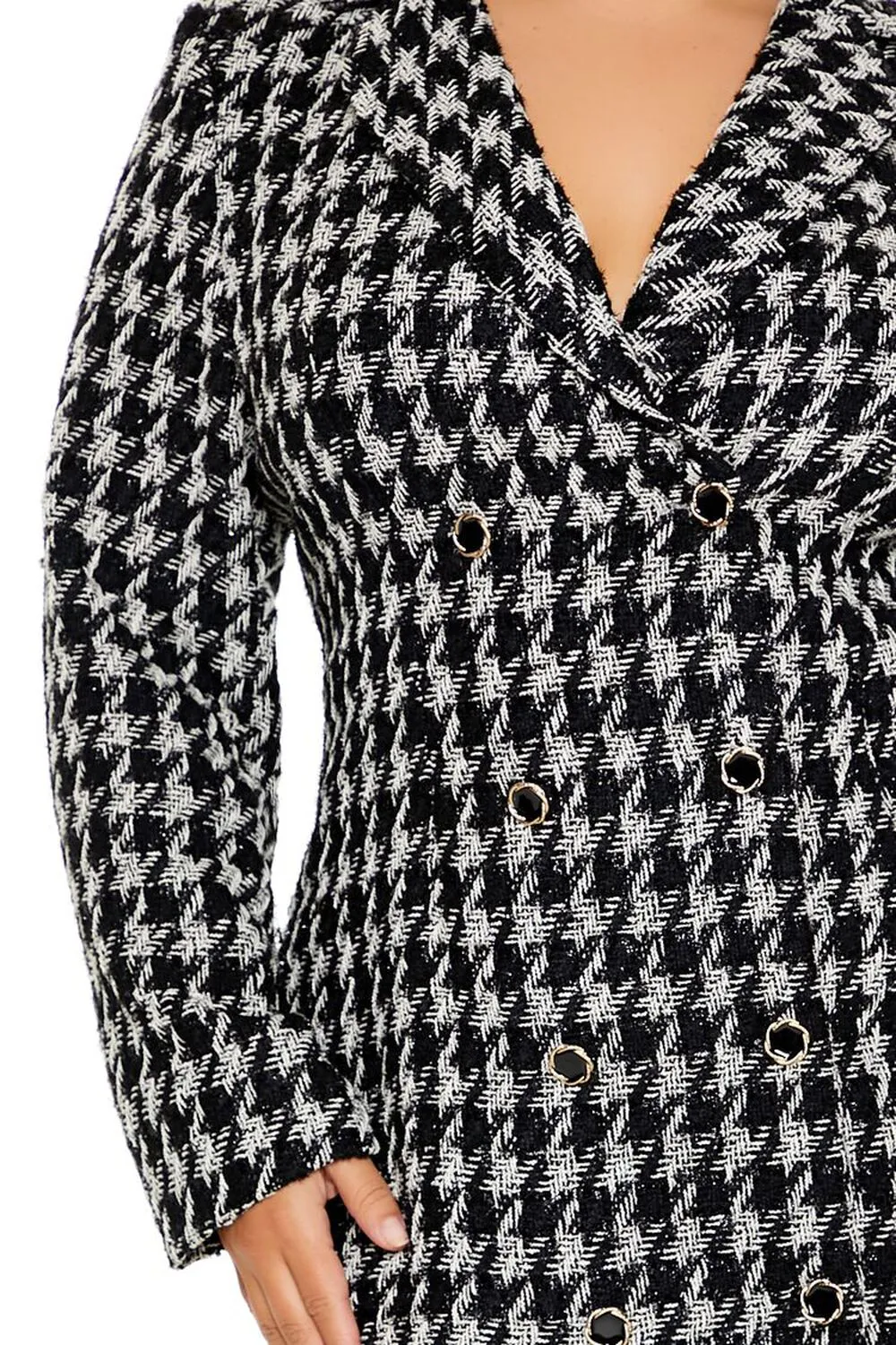 Plus Size Tweed Blazer Mini Dress