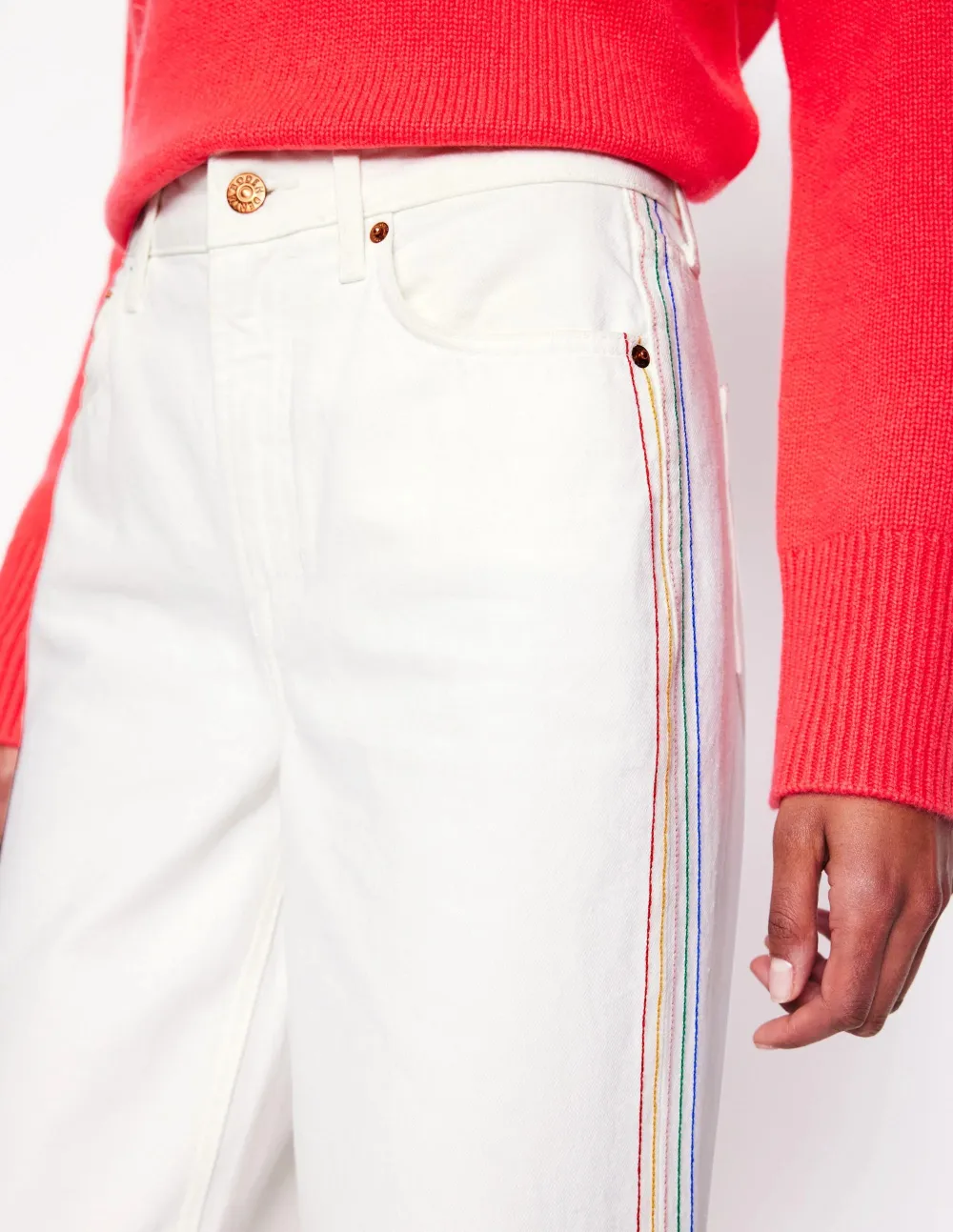 White Side - Stripe Wide - Leg Pants