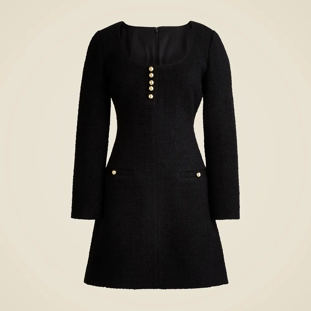 Tweed Pencil Long Sleeve Mini Dresses