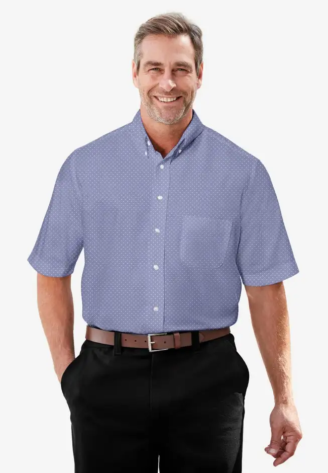 Wrinkle-Free Short-Sleeve Oxford Dress Shirt