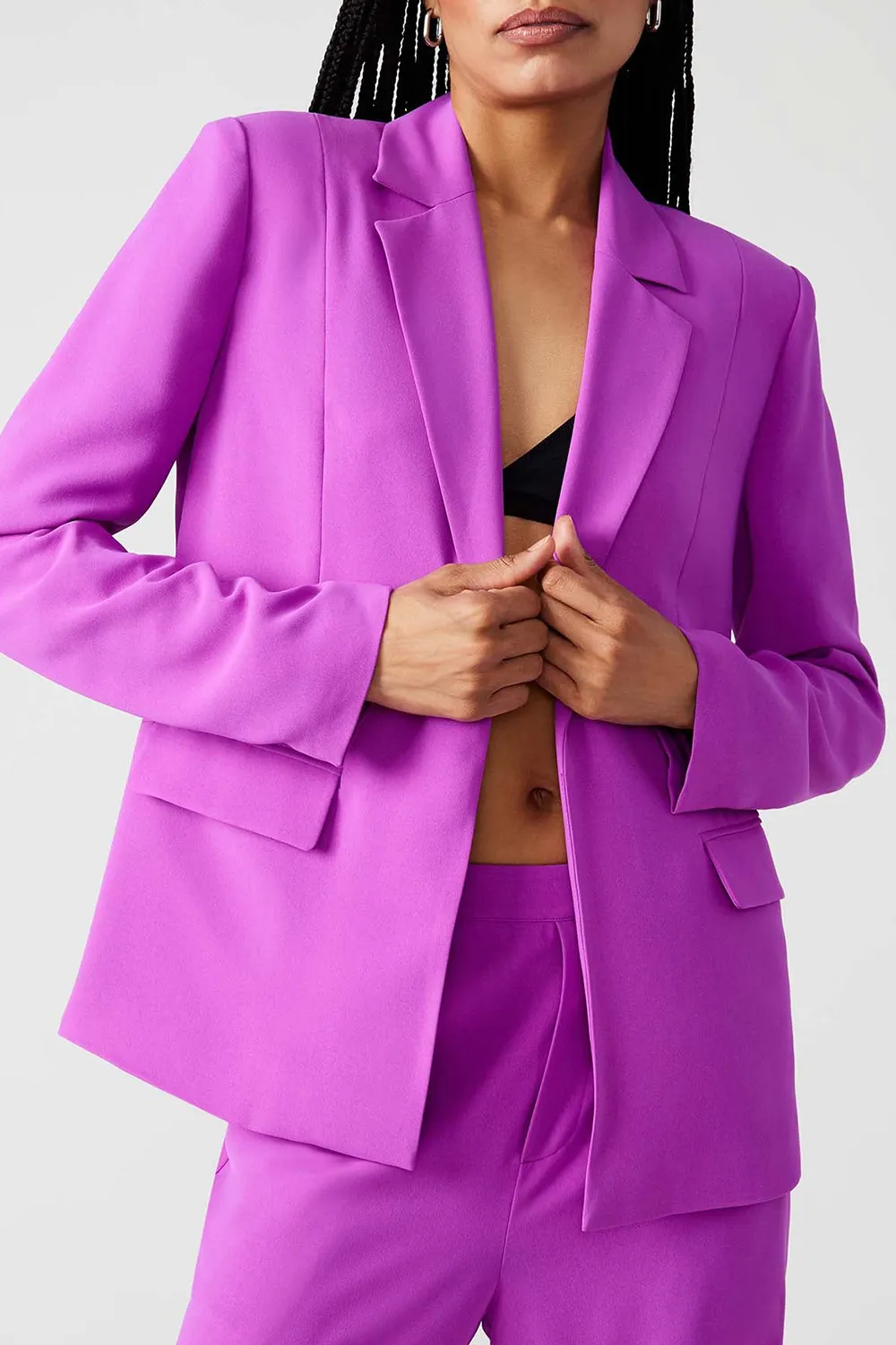 Polyester Blazer Purple