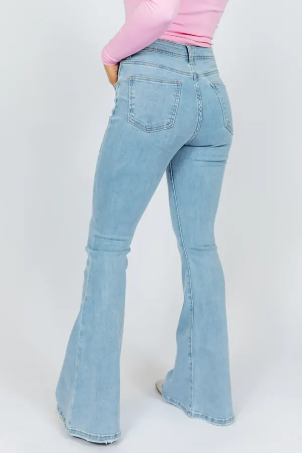 Light Wash Stretchy Flare Jeans