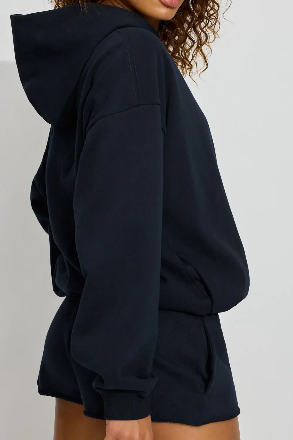 Navy Blue Oversized Hooded Sweatshirt