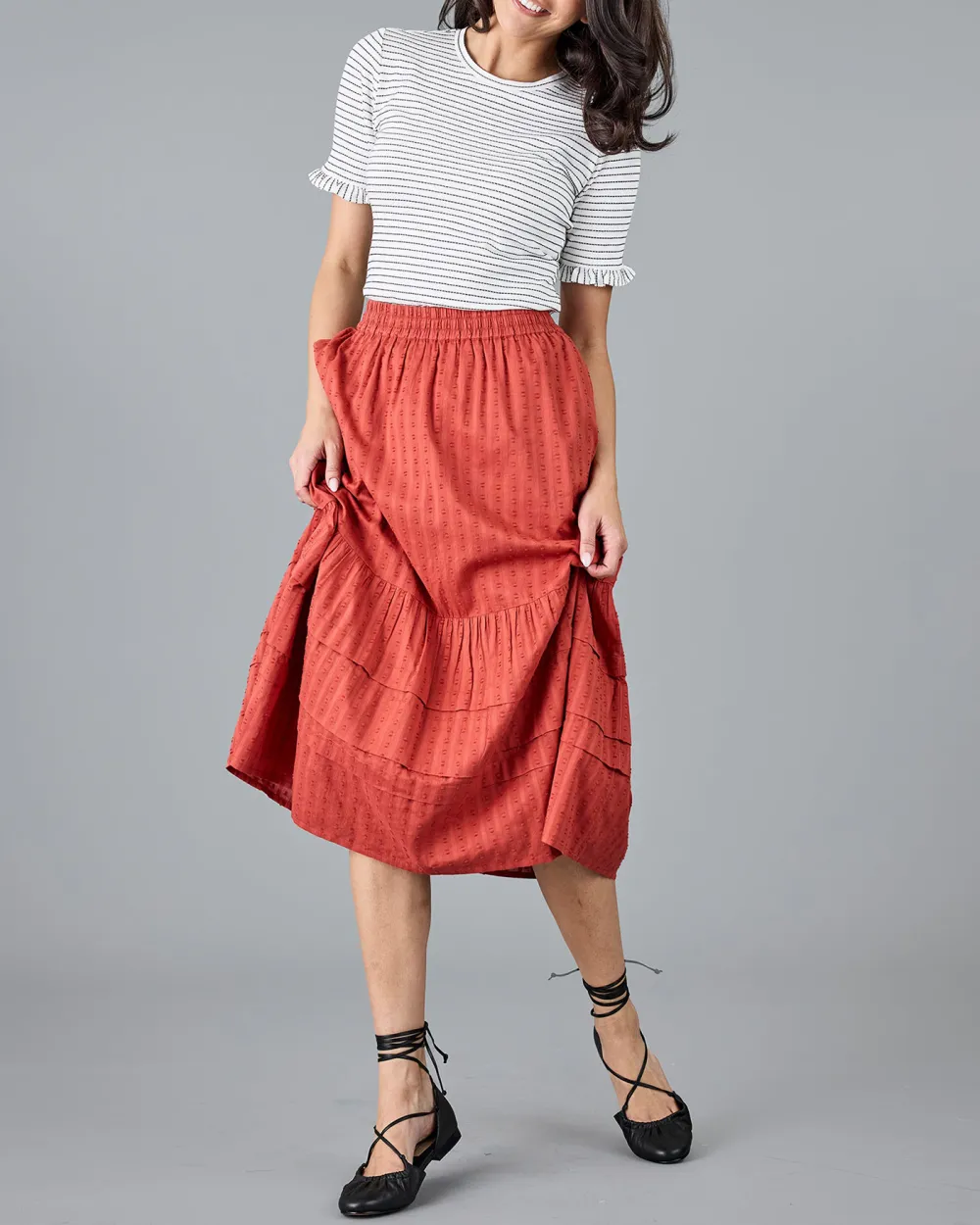 Red High Waisted Skirt