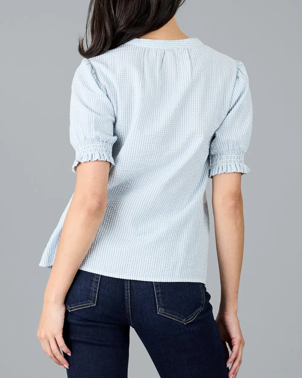 Striped Button Front Blouse