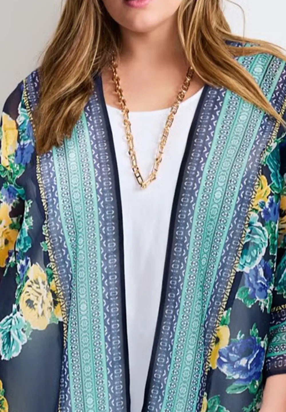 Color Blocked Border Cardigan
