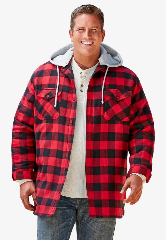 Removable Hooded Shirt Jacket