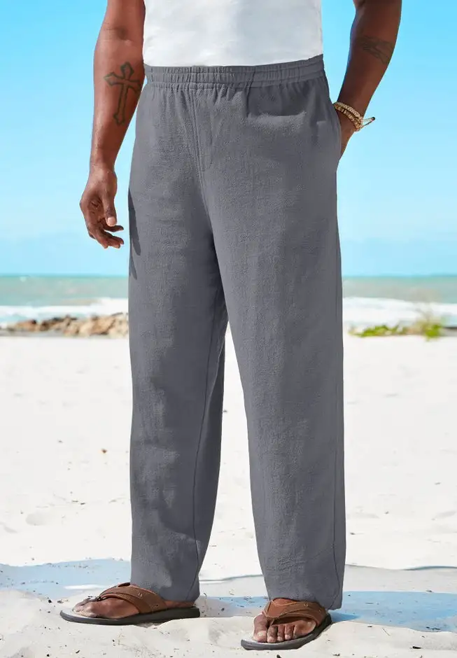 Elastic Waist Gauze Cotton Pants