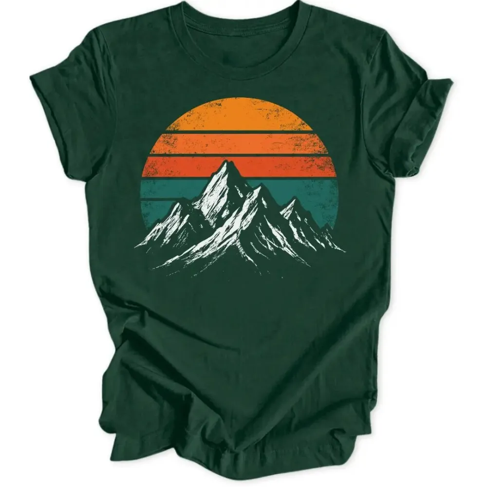Retro Mountain Sunset Unisex T-Shirt