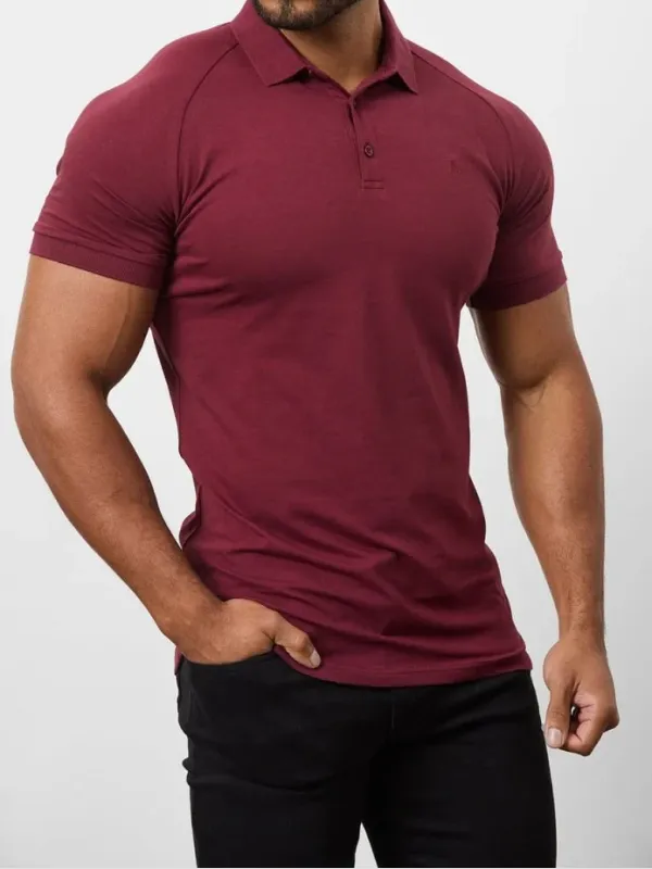 Burgundy Soft Simple Athletic Polo Shirt