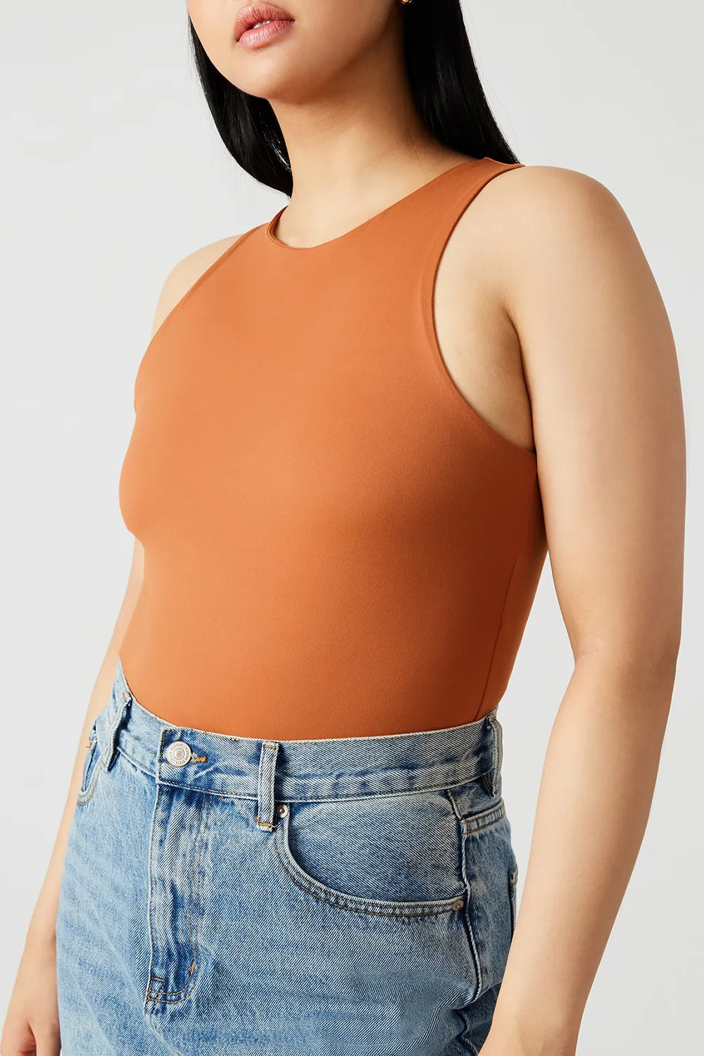 Crew Neck Bodysuit Red