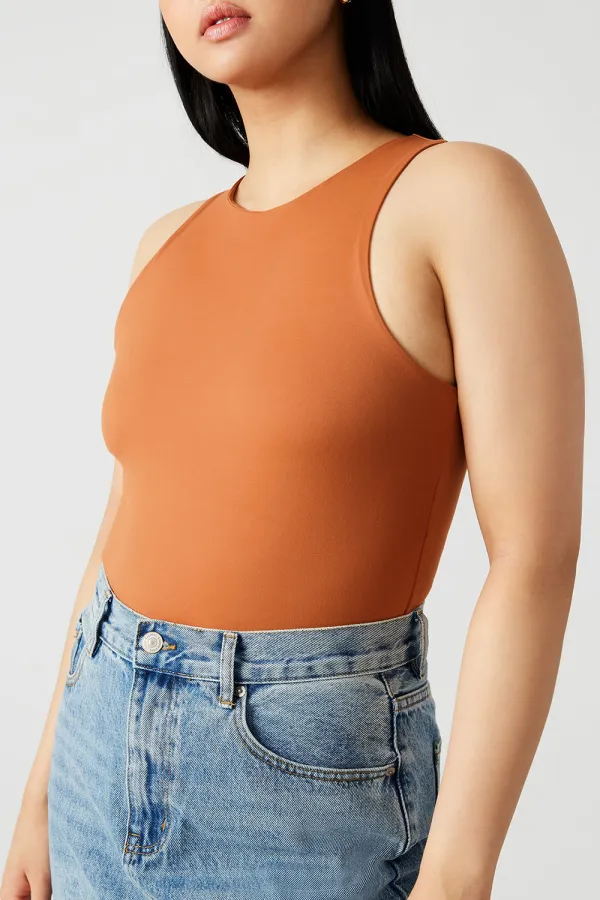 Crew Neck Bodysuit Red