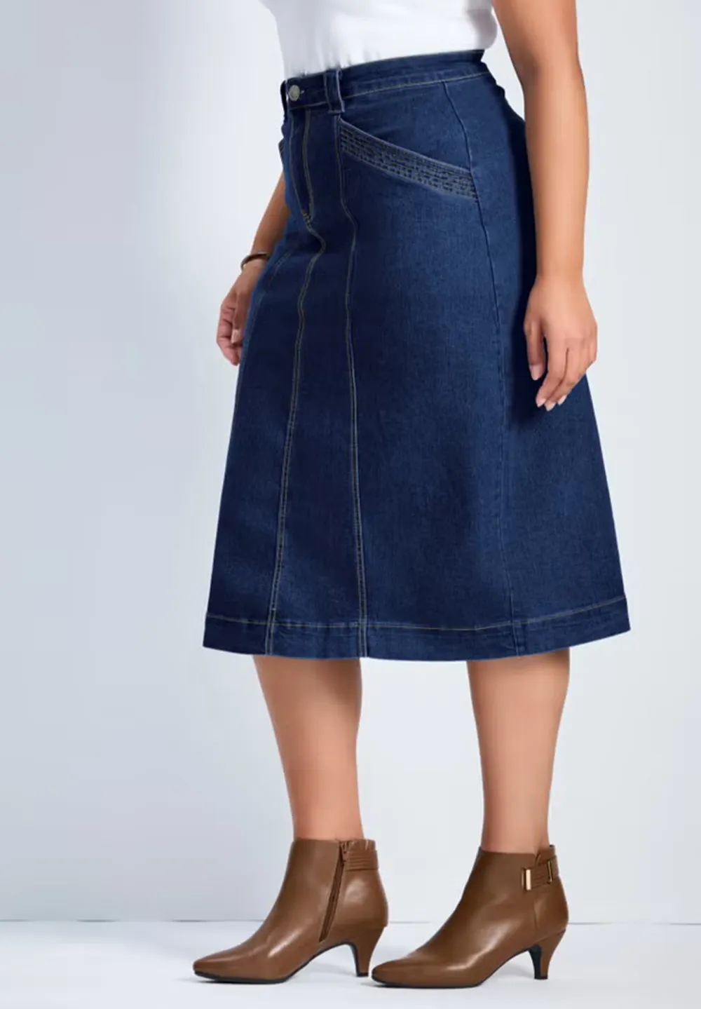 Slit Denim Short Skirt