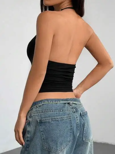 Chain Detail Backless Cami Top